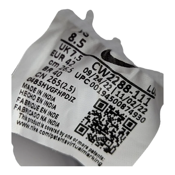 Nike Air Force One 1 AF-1 Low  Top CW2288-111 Sz 8.5 - Picture 6 of 6